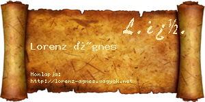 Lorenz Ágnes névjegykártya