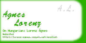 agnes lorenz business card